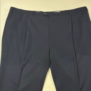 Joseph & Feiss Wool Pleat Front Size 52 Classic Navy Dress Pant Excellent Cond.